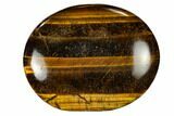 Polished Tiger's Eye Palm Stone - South Africa #115553-1